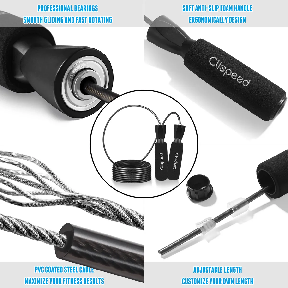 Cli скоростная Скакалка Регулируемый подшипник тренировочная скорость прыжки