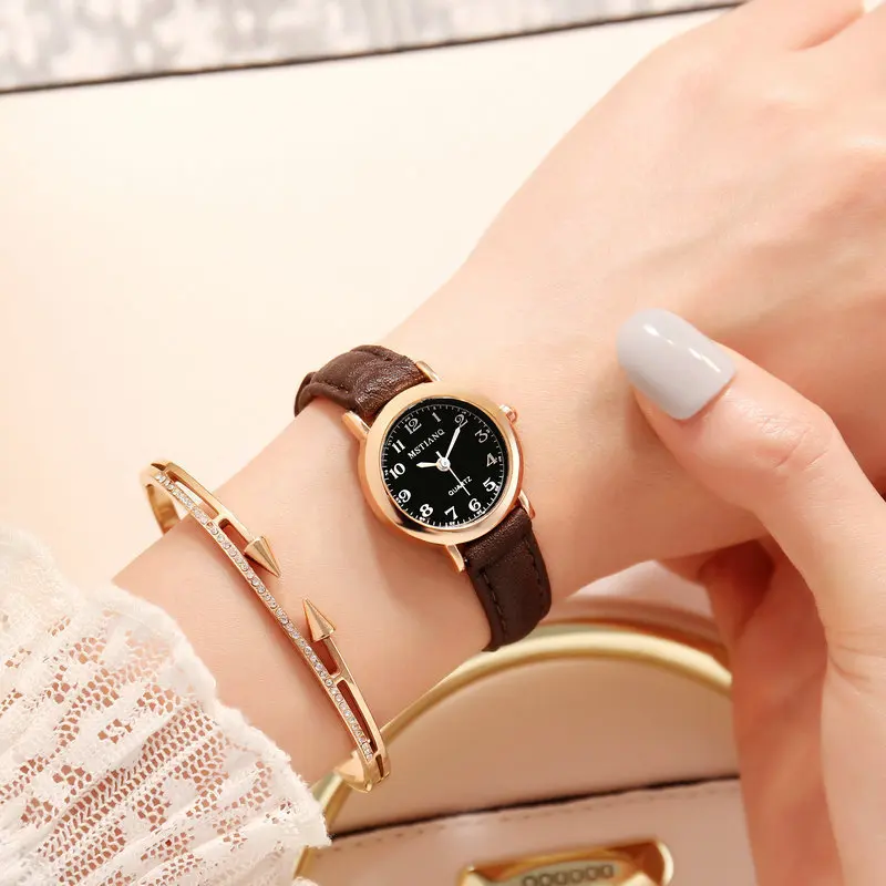 

100pcs / lot Korean version of the minimalist cute junior vintage literary watch female students Roman plate quartz watch