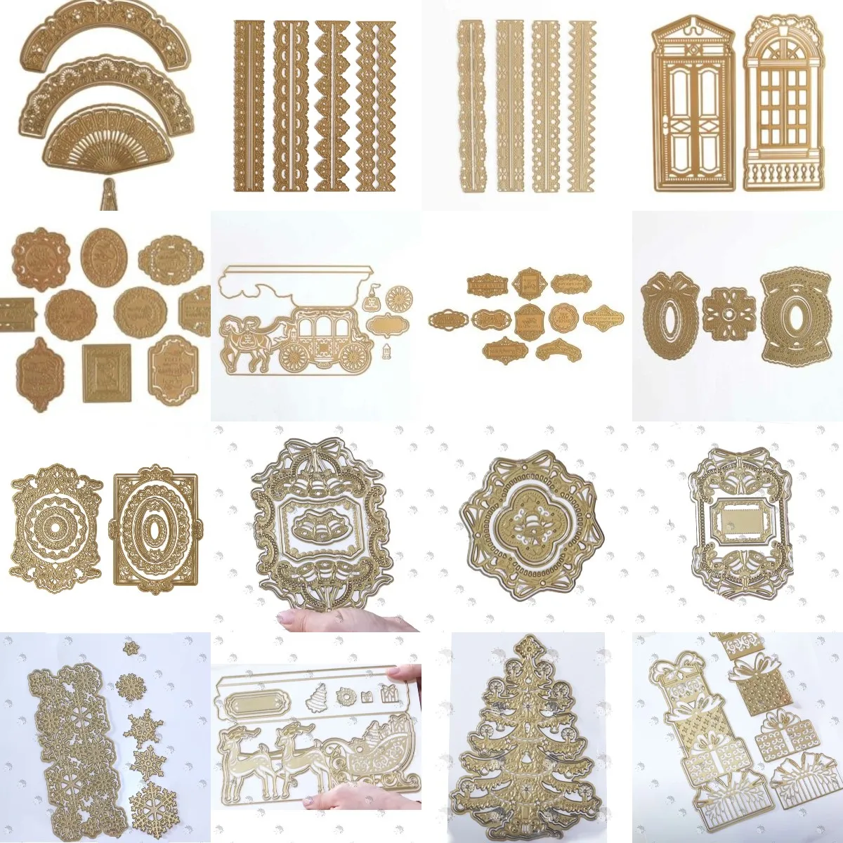 

New 3D Christmas Door Edge Border Carriage Metal Cutting Dies Scrapbook Diary Decoration Embossing Template DIY Greeting Card