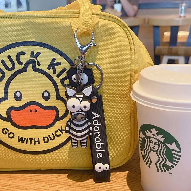 Брелок для ключей с мультипликационным аниме животным милый большой жираф