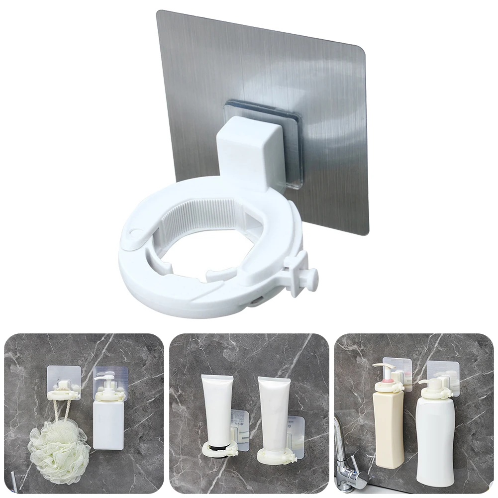 

Shower Gel Bottle Rack Hook Self Adhesive Wall Mount Shampoo Bottle Holder Hanger for Sanitizer Shampoo Bottle