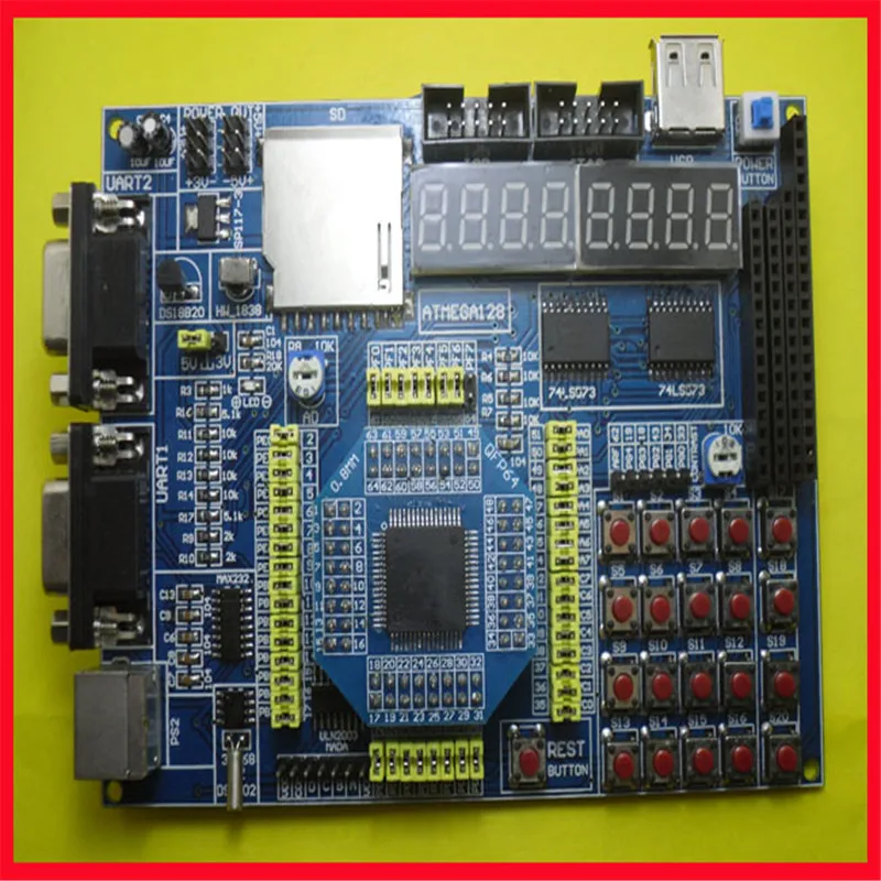 

ATMEGA128 development board experiment board support SD card TFT color screen stepper motor infrared LCD special price