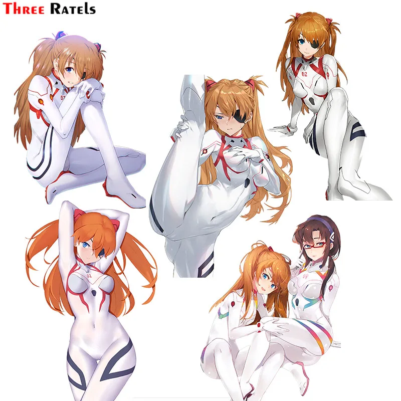 

Three Ratels F329 Cute Bodysuit Cameltoe Souryuu Asuka Langley Decal For Various Auto Car Sticker Cartoon Anti Scratch Film