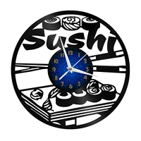 sushi modern design home decor creativity 12 inch vinyl record wall clock led wall decoration clocks gifts for the family