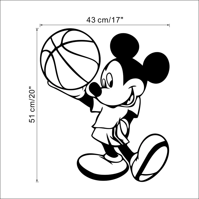 Disney Mickey Mouse Play баскетбол виниловая настенная наклейка для детской комнаты