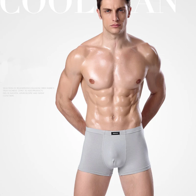 

2020 Hot Men's 4Pcs/lot Underwear Soft Boxers Bamboo Fiber Boxer Men Solid Boxer Shorts Boxers Mens Underwear Free Shipping