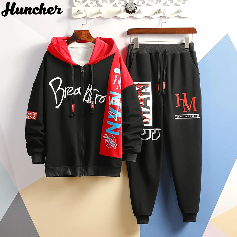 Спортивный костюм Huncher мужские комплекты 2020 Мужская модная уличная одежда в