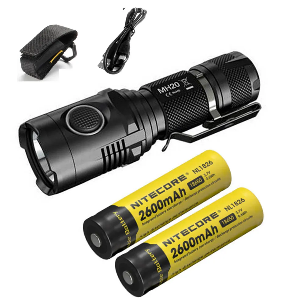 NITECORE MH20 Micro usb зарядка вспышка CREE XM L2 U2 Макс 1000 люмен луч бросок 220 м Спорт на