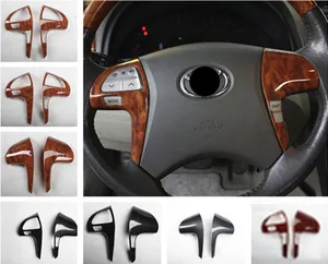 2pcs/lot ABS carbon fiber grain or wooden grain steering wheel decoration cover for 2006-2011 Toyota camry 6 MK6
