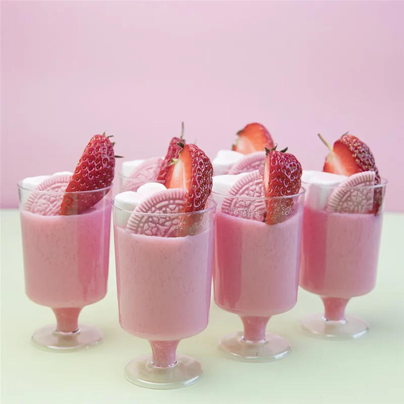 

50pcs Net red small mini disposable dessert cups wedding birthday party creative DIY handmade plastic pudding yogurt cake cup