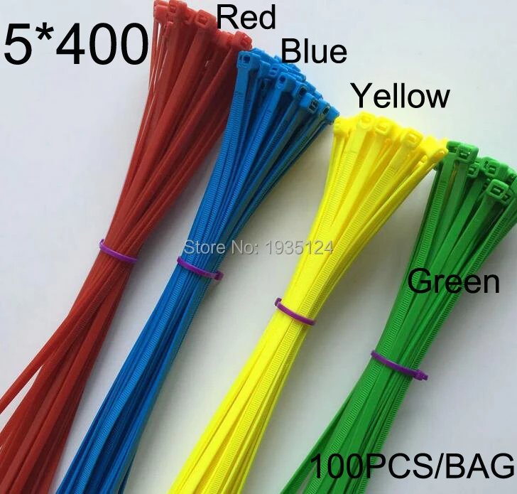 100 шт./пакет 5 мм * 400 Ширина 4 8 самозажимная нейлоновая стропа провода Кабельные