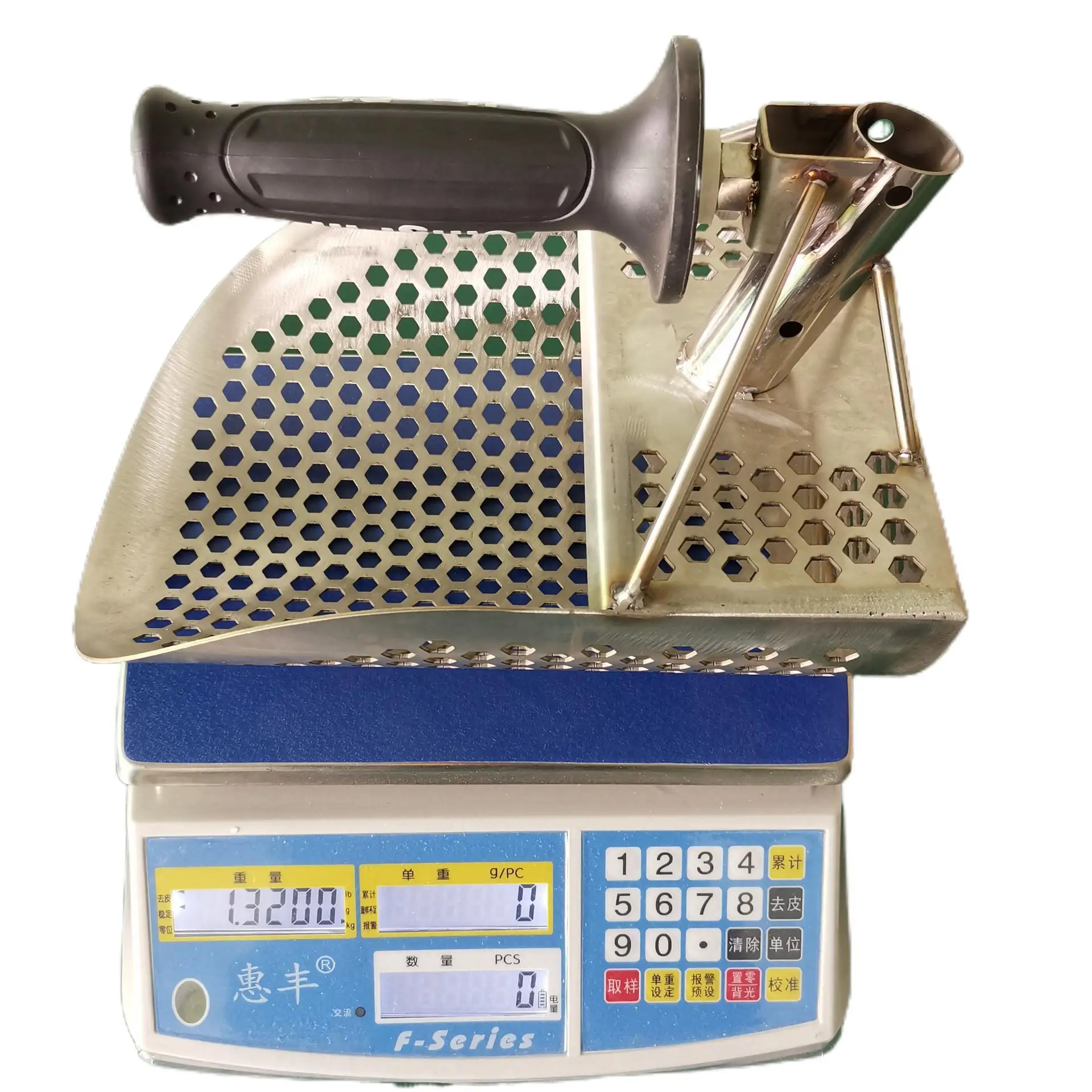 Песочный ковш для металлоискателя гексадрон из нержавеющей стали с отверстиями 7