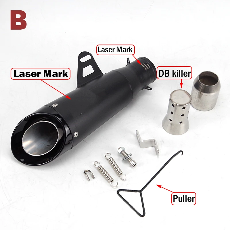 

51 мм модифицированный глушитель выхлопной трубы мотоцикла для Duke 390 Z900 PCX125 Tmax 530 FZ6