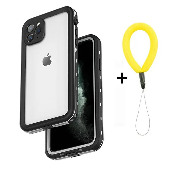 IP68 Водонепроницаемый чехол для iPhone 11 Pro Max на iPhone 11Pro водонепроницаемый чехол для дайвинга 360 Защита iPhone11 - Цвет: White with Strap