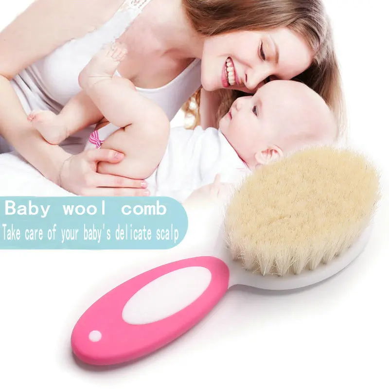 Детская Массажная щетка для волос расческа из натуральной шерсти мягкая | Мать и