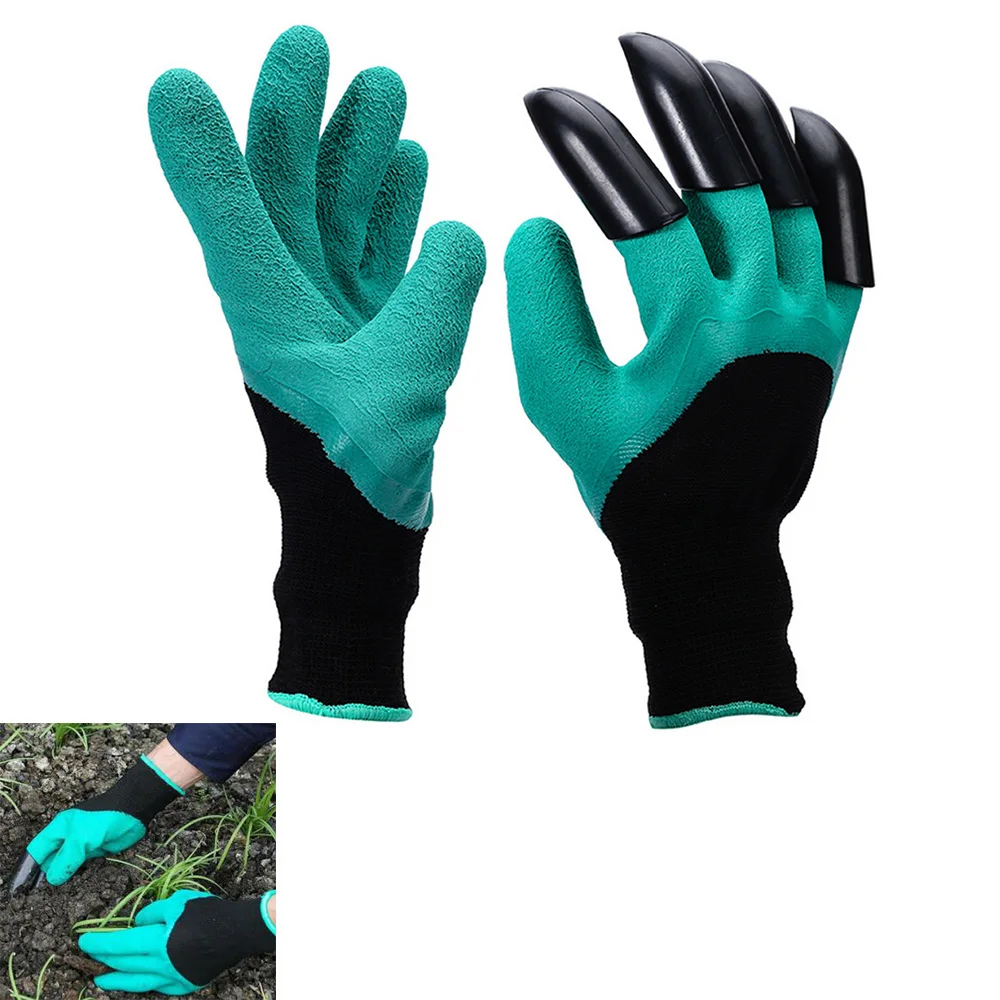 1 пара зеленых садовых перчаток из АБС-пластика резиновые перчатки для садового