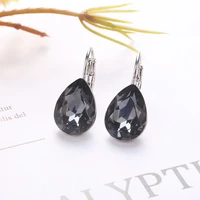 ms betti 2021 simple crystal drop earrings tear shape stone french hook rose blue violet vm multi color for women wedding gifts