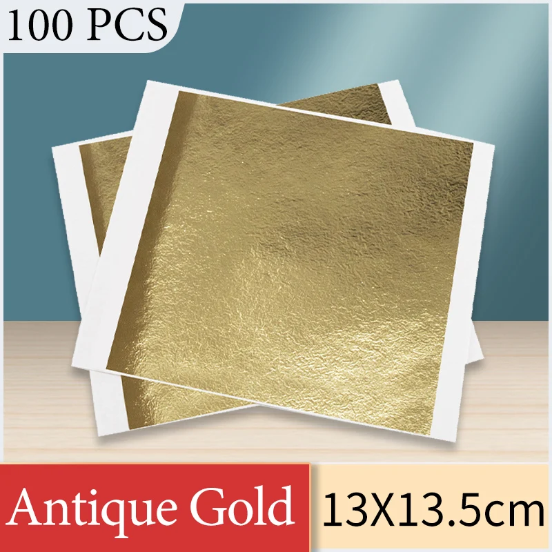 14 см Антикварные Золотые листы Золотая фольга бумага для рисования искусства и