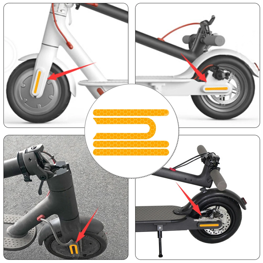 

2Pcs Xiaomi Electric Scooter M365/Pro 2/1s Yellow For Rear Wheel Hub Cover Reflective Protective Safty Shell Scooter Accessorie