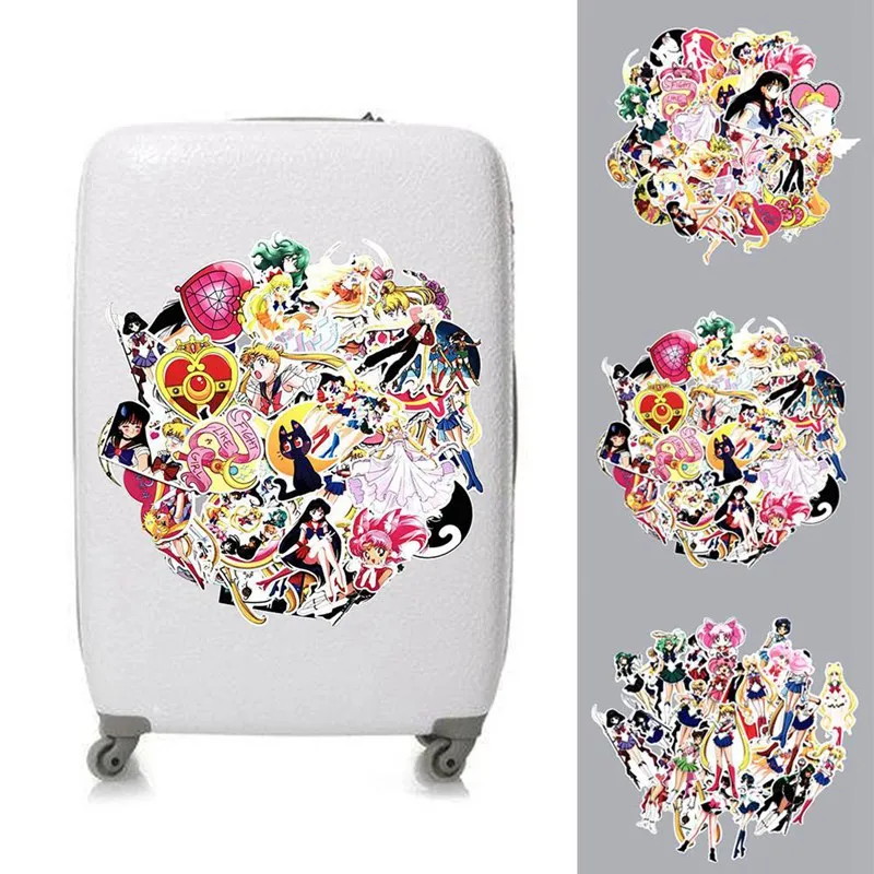 

75Pcs/Pack Anime Sailor Moon Sticker Cartoon Girl Scrapbook Decor PVC Stationery Stickers School Office Supply