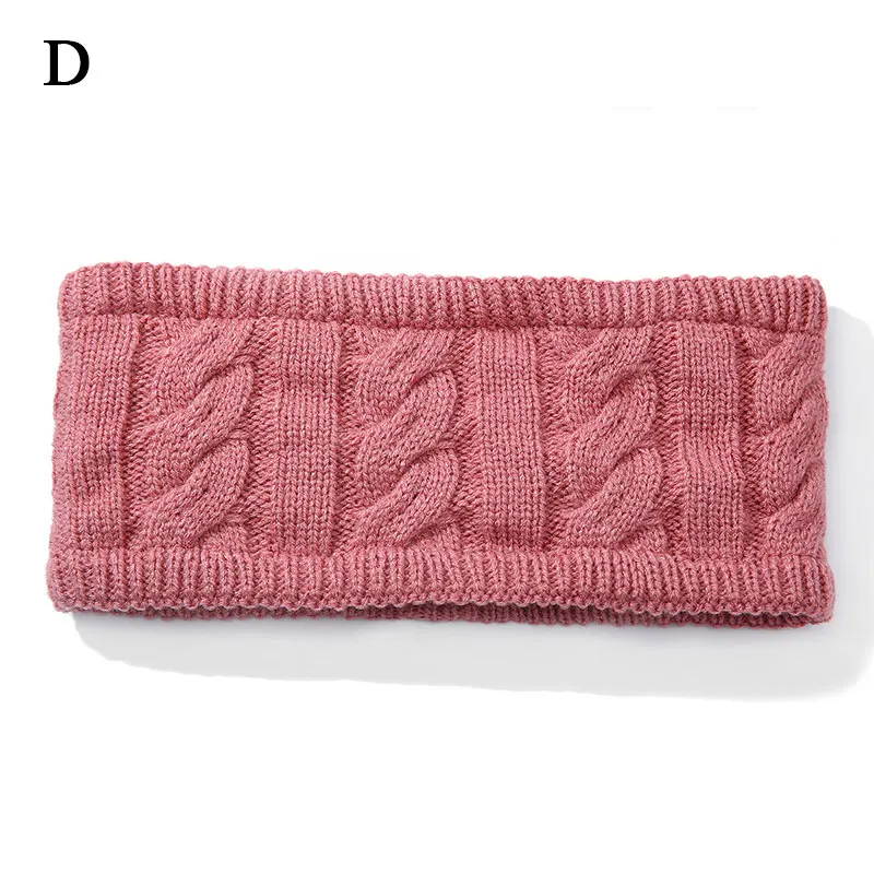 

Wide Knitting Headband Winter Warm Ear Women Crochet Hair Accessories Girl Hair Band Ear Warmer Plush Inside Headwraps Turban