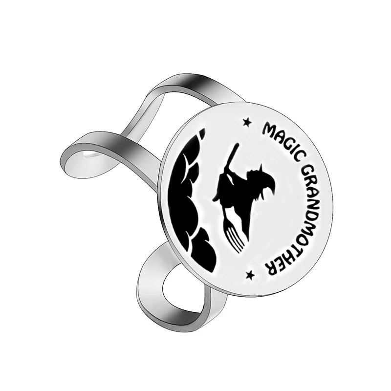 

Customized Logo Name Round Simple Ring Adjustable Open Stainless Steel Ring Man Women Punk Style Jewelry Gifts