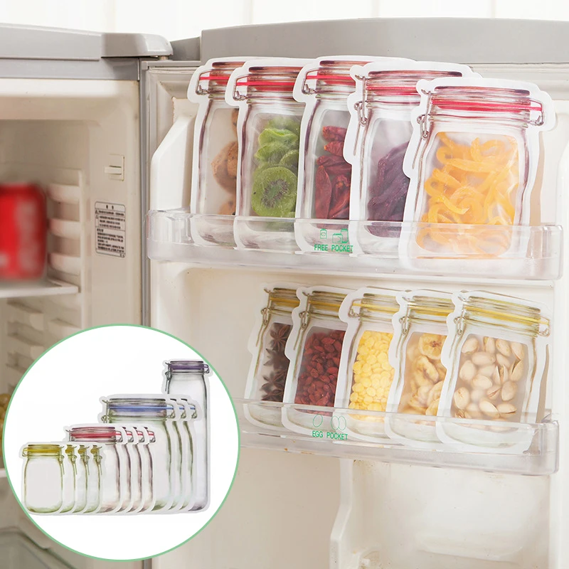 

Snack Storage Bags Case Organizer Waterproof Portable 12pcs Transparent