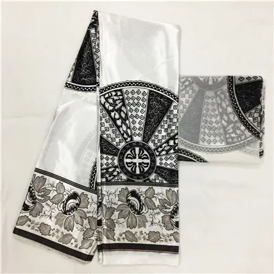 as picture Цифровой атласный Шелковый воск с шифоновой печатью вощеная ткань нигерийская африканская восковая ткань для одежды - Цвет: as picture
