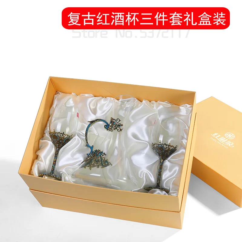 

Glasses of wine Decanter Enamel Metal Crystal Glass Drink Cup Party Marriage Wine Decoration Cups For Parties