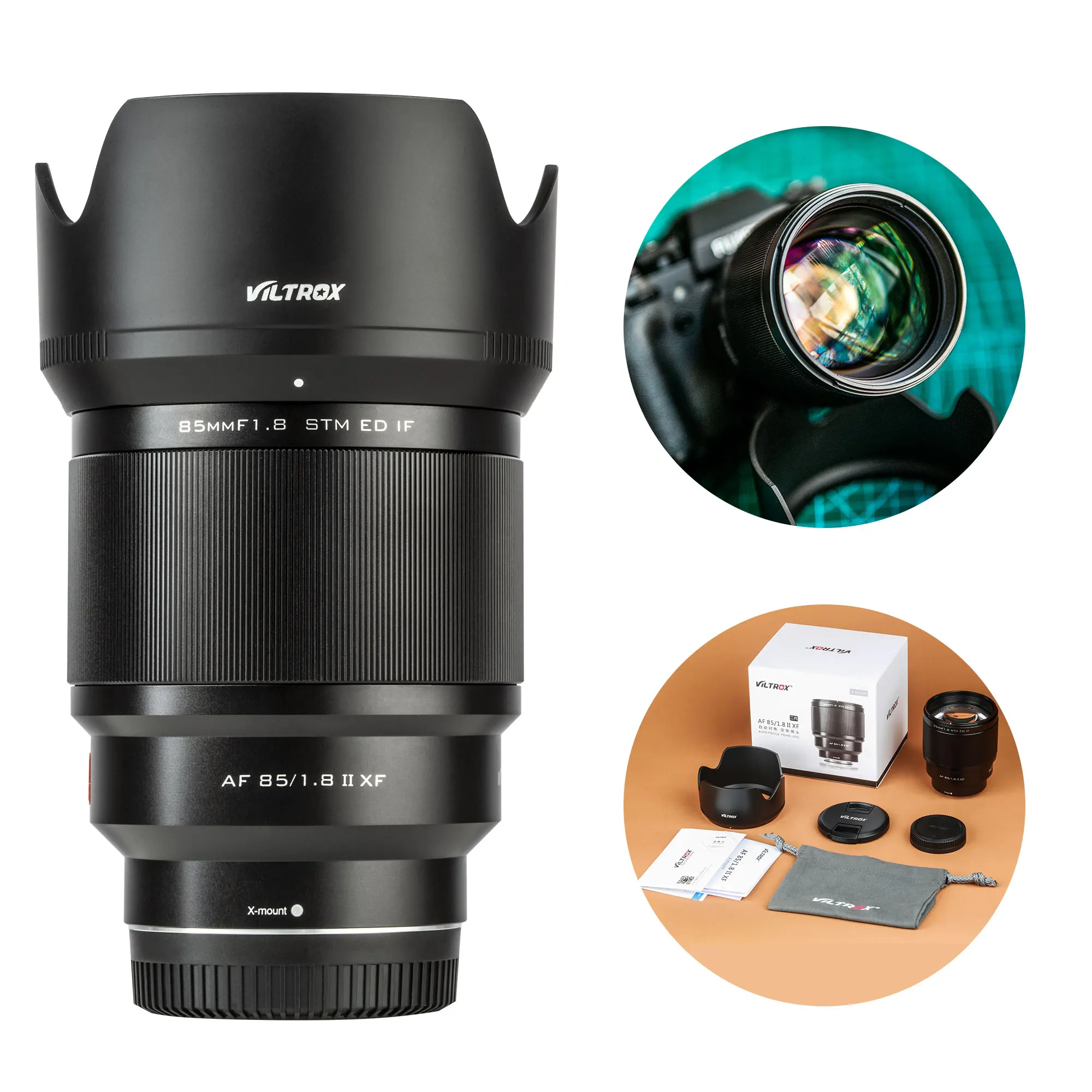 

VILTROX 85mm f1.8 X Mark II Lens AF Auto Lens Portrait Fixed Focus Lens for Fujifilm Fuji X Mount Camera Lens X-T20 X-T10 X-T100