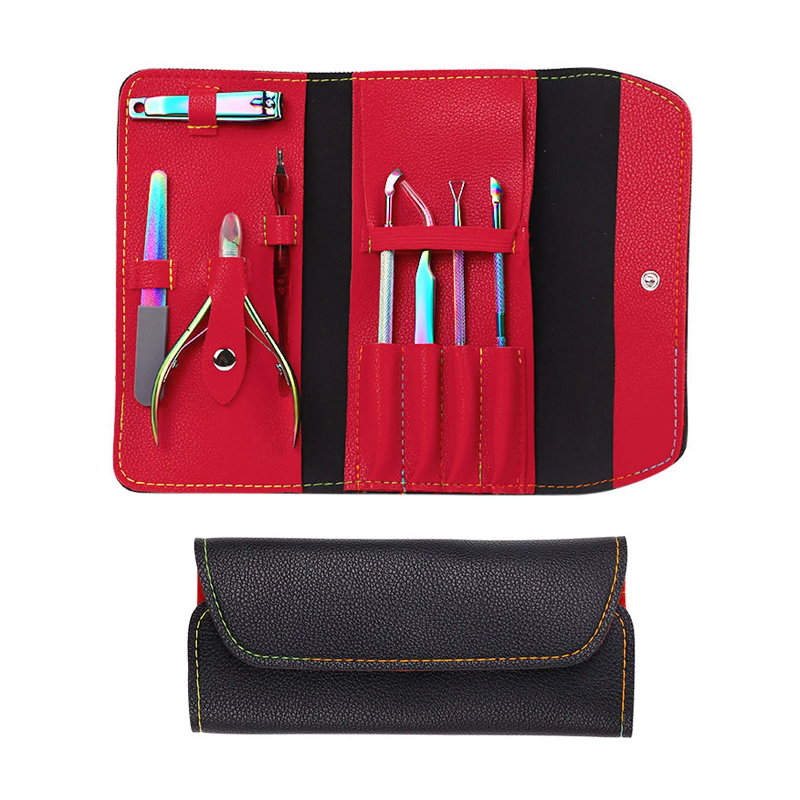 

Manicure Tool Set Pedicure Salon Stainless Steel Multifunctional Trimming Cuticle Pusher Dead Skin Fork DIY Nail Clippers Home