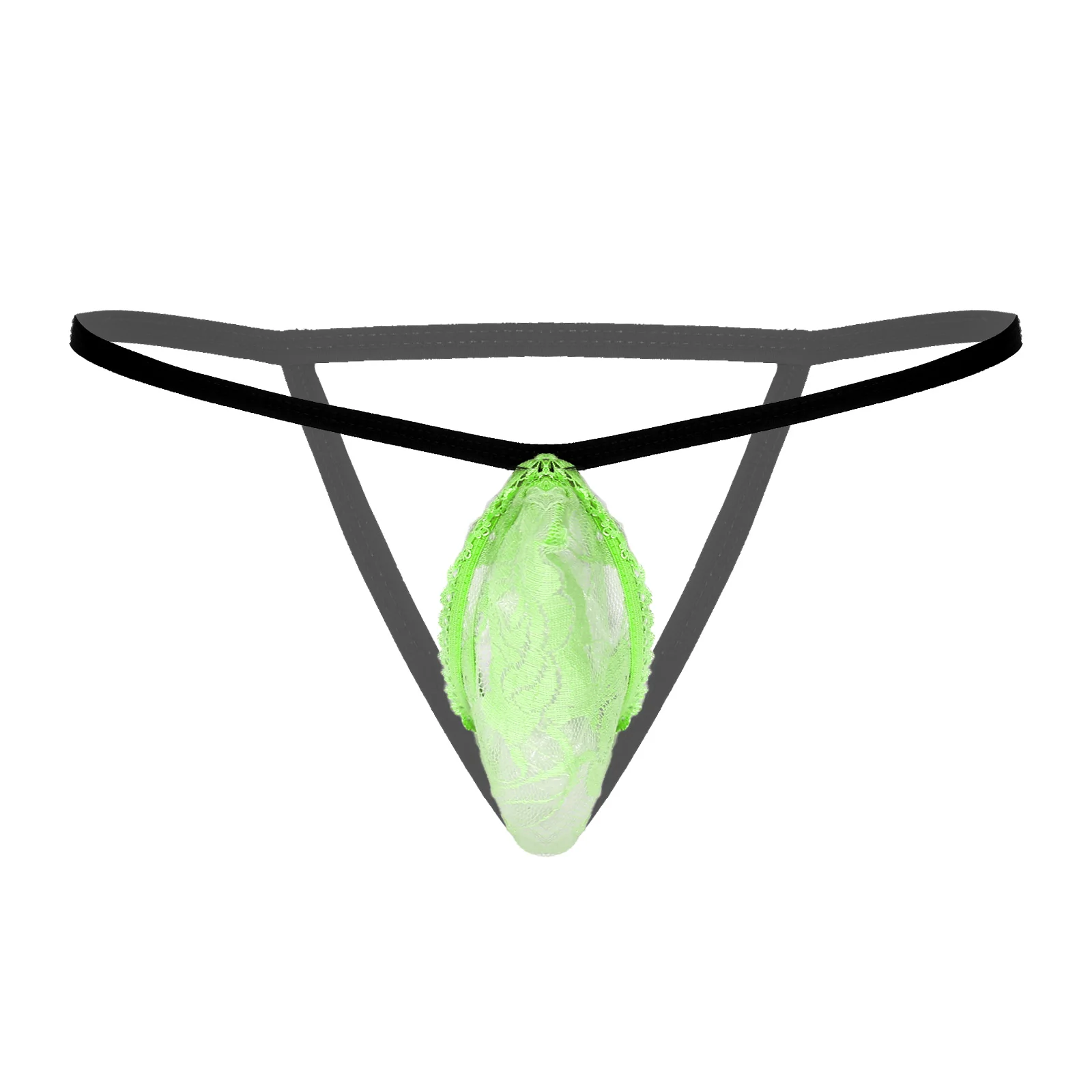 

Sexy Panties for Men See-through Lace Bulge Pouch Thongs Low Waist G-string Underpants Open Butt T-back Sissy Male Underwear