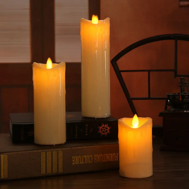 

LED Electronic Flameless Candle Lights Simulation Flame Flashing Candles Lamps Wedding Party Decoration Christmas Decor Xmas