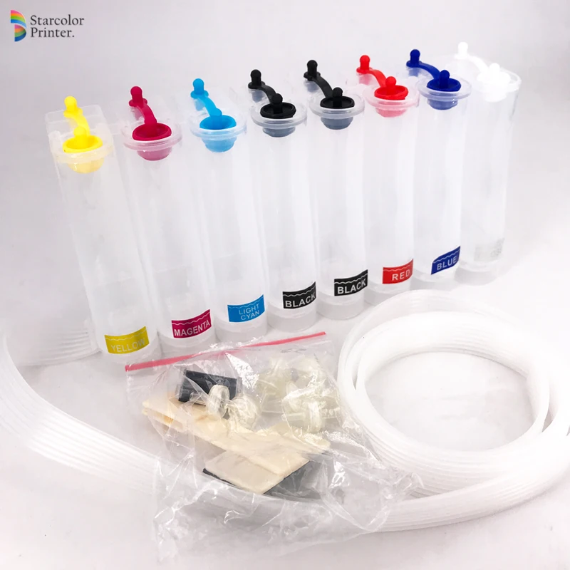 Чернильный резервуар Starcolor 8 видов цветов без чипа с чернильной трубкой для