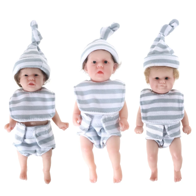 

Q9QB Mini Newborn Baby Real Looking Doll Reborn Infant Accessories Baby Room Decoration Eco-friendly with Delicate Dress Doll
