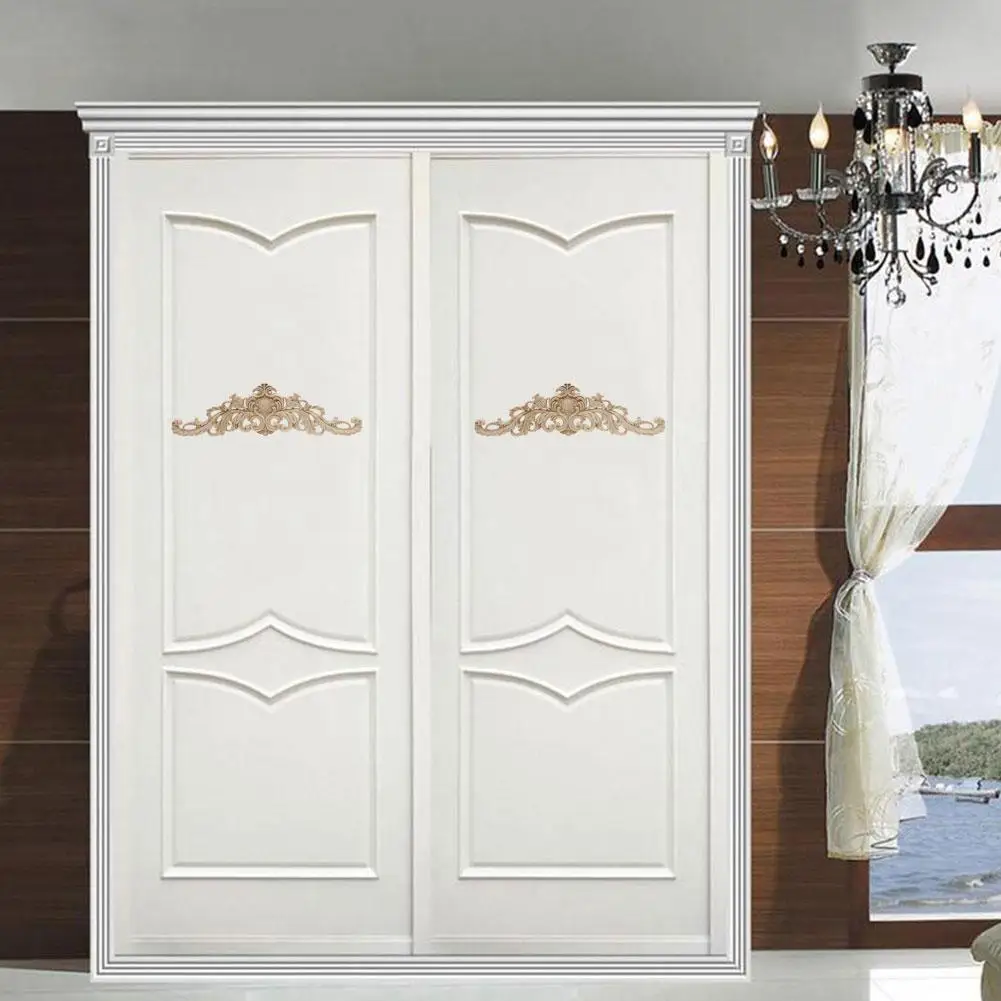 Прямоугольная резьба аппликации из натурального дерева для мебели шкафа