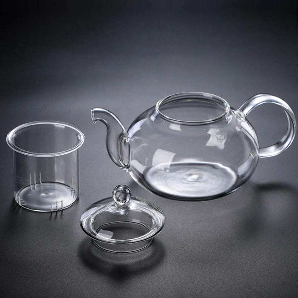 1/0.8/0.6/0.4L Kung Fu Tea Puer Kettle With Filter Glass Pot Teaware Heat Resistant Induction Infuser Gas Stove Teapot | Дом и сад