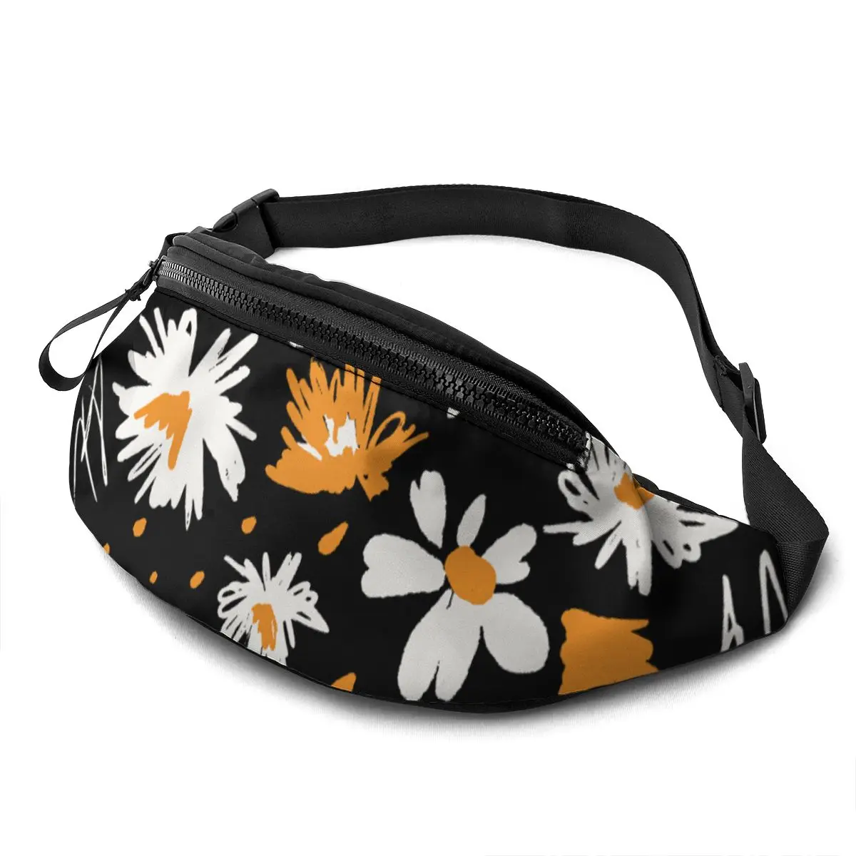 

NOISYDESIGNS Daisy Print Unisex Running Waist pack Adjustable Chest Bags Zipper Hip Money Belt Pouch Female Travel Banana bags