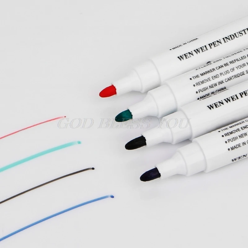 

4PCS/Set Erasable Whiteboard Marker Pen Environment Friendly Marker Office School Home Drop Shipping