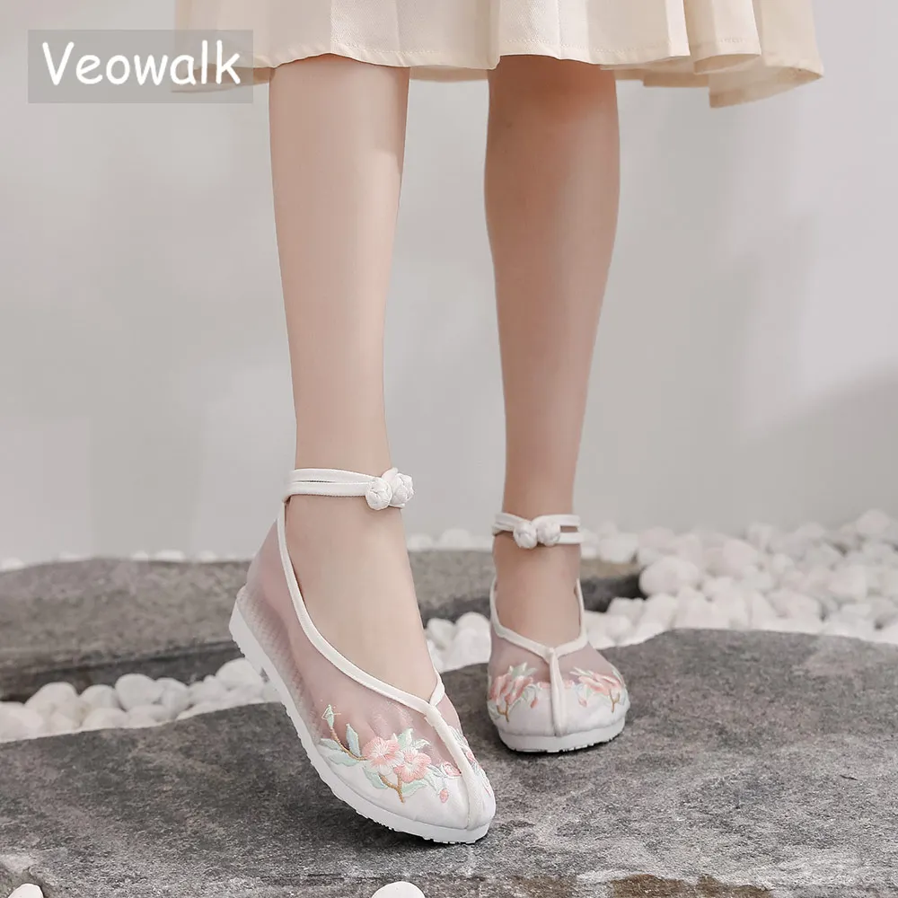 Летняя женская хлопковая обувь Veowalk в стиле пэчворк с марлевым дизайном