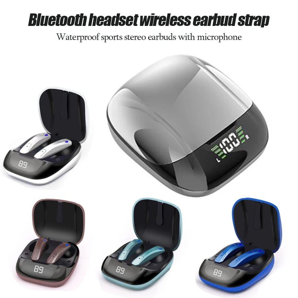 

TWS Bluetooth 5.0 Earphones With 300mAh Charging Box Stereo Sports Waterproof Touch Wireless Earbuds With Microphone For Trips