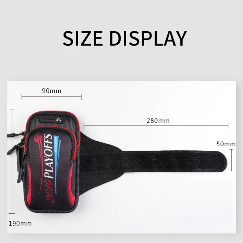 Двойной карманный спортивный чехол для бега с ремешком на руку телефона