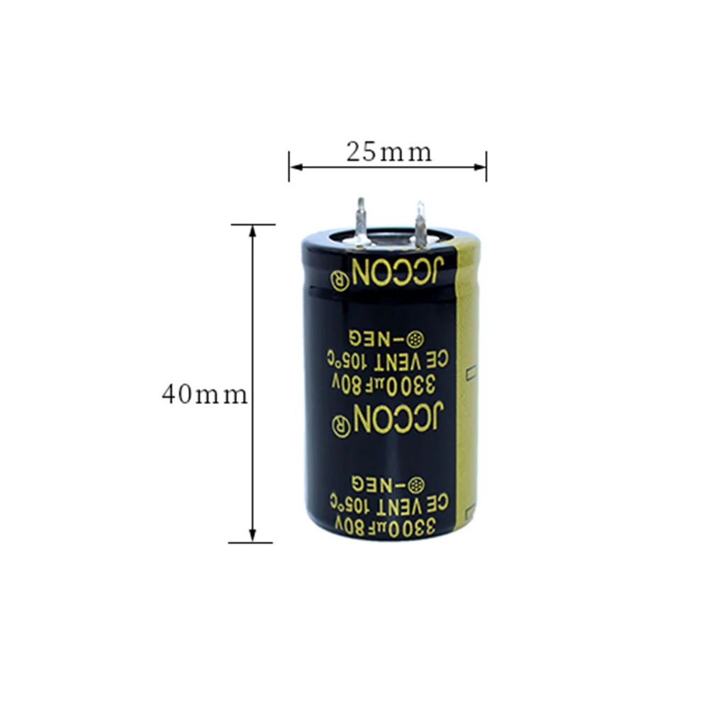 2pcs-14pcs 25x40m 3300uF 80V 105 ℃ Pitch 10mm JCCON Horn Black Gold Audio Amplifier Filter Aluminum Electrolytic Capacitors