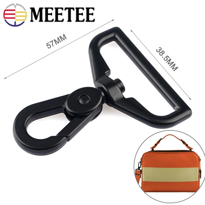 Meetee 2/4pcs Black 38mm Backpack Hanging Spring Hook Alloy Bag Shoulder Strap Belt Buckle DIY Hardware Crafts Accessories E6-2 | Дом и сад