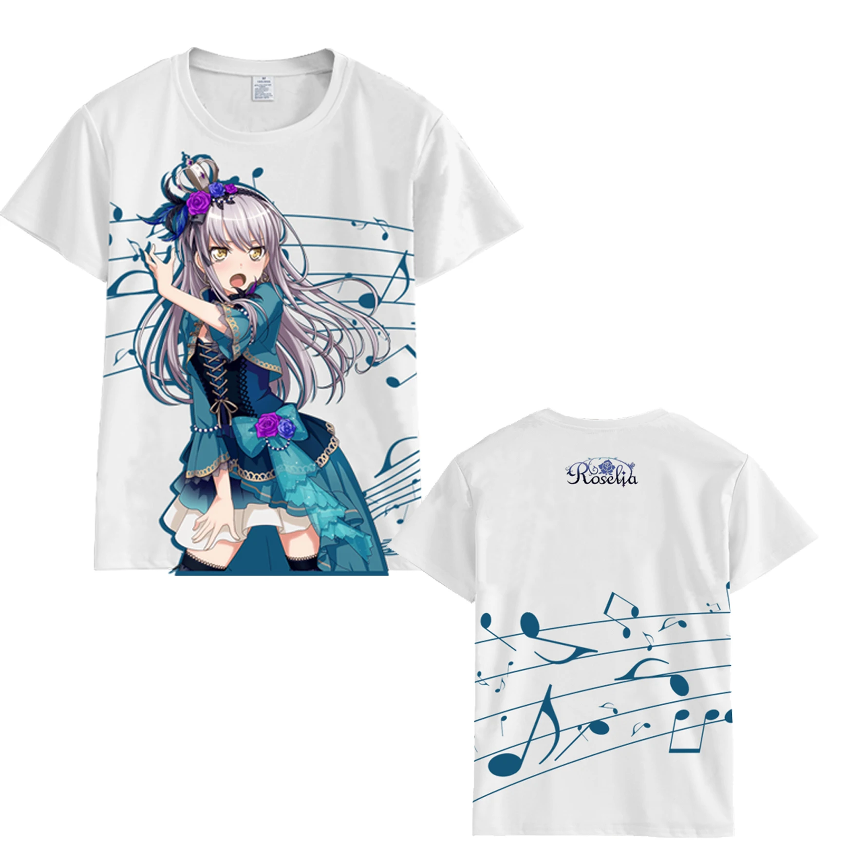 Minato Yukina Аниме Bang Dream! Hikawa Sayo Minato Yukina Imai Lisa Udagawa Ako cosplay футболка Летняя Повседневная футболка унисекс футболка с короткими рукавами - Цвет: Minato Yukina