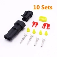 10 sets 2 pins amptyco male female 1 5 cable waterproof auto connector plug new