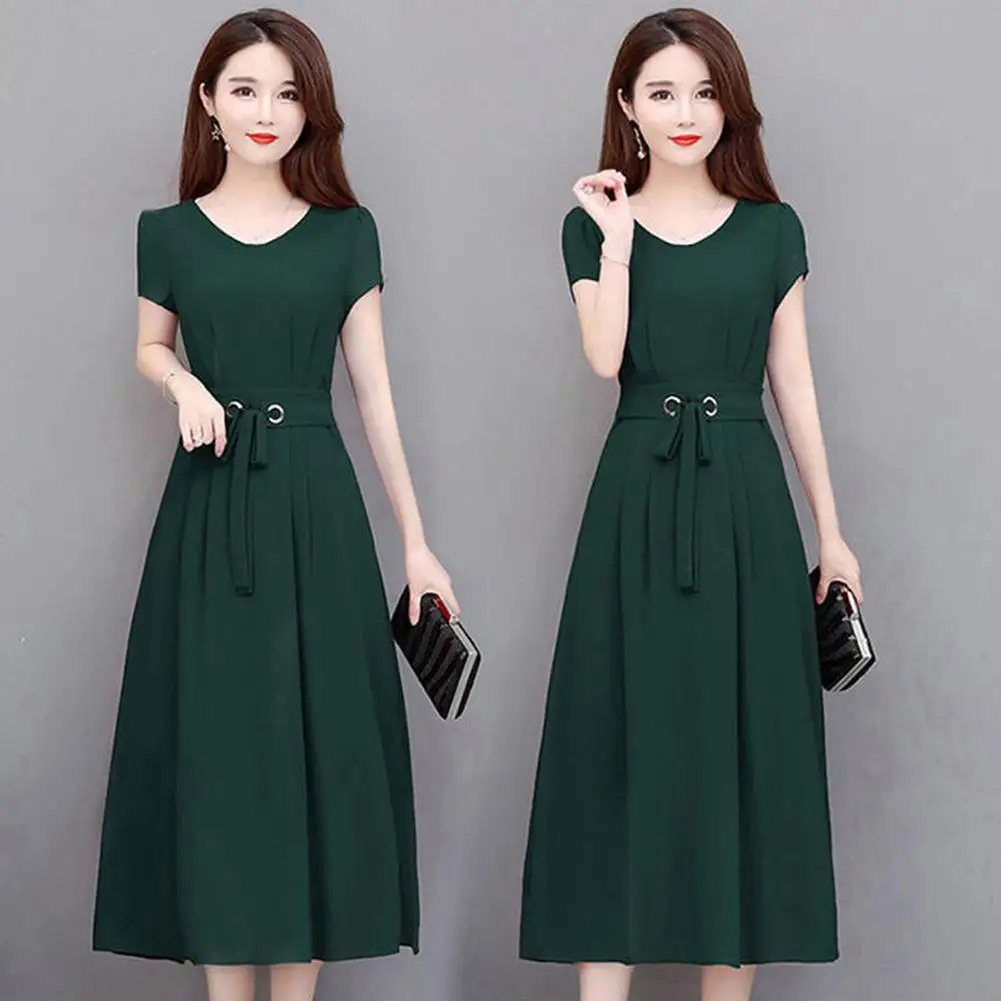 Женские платья с коротким рукавом Yfashion летние элегантные женская одежда офисное