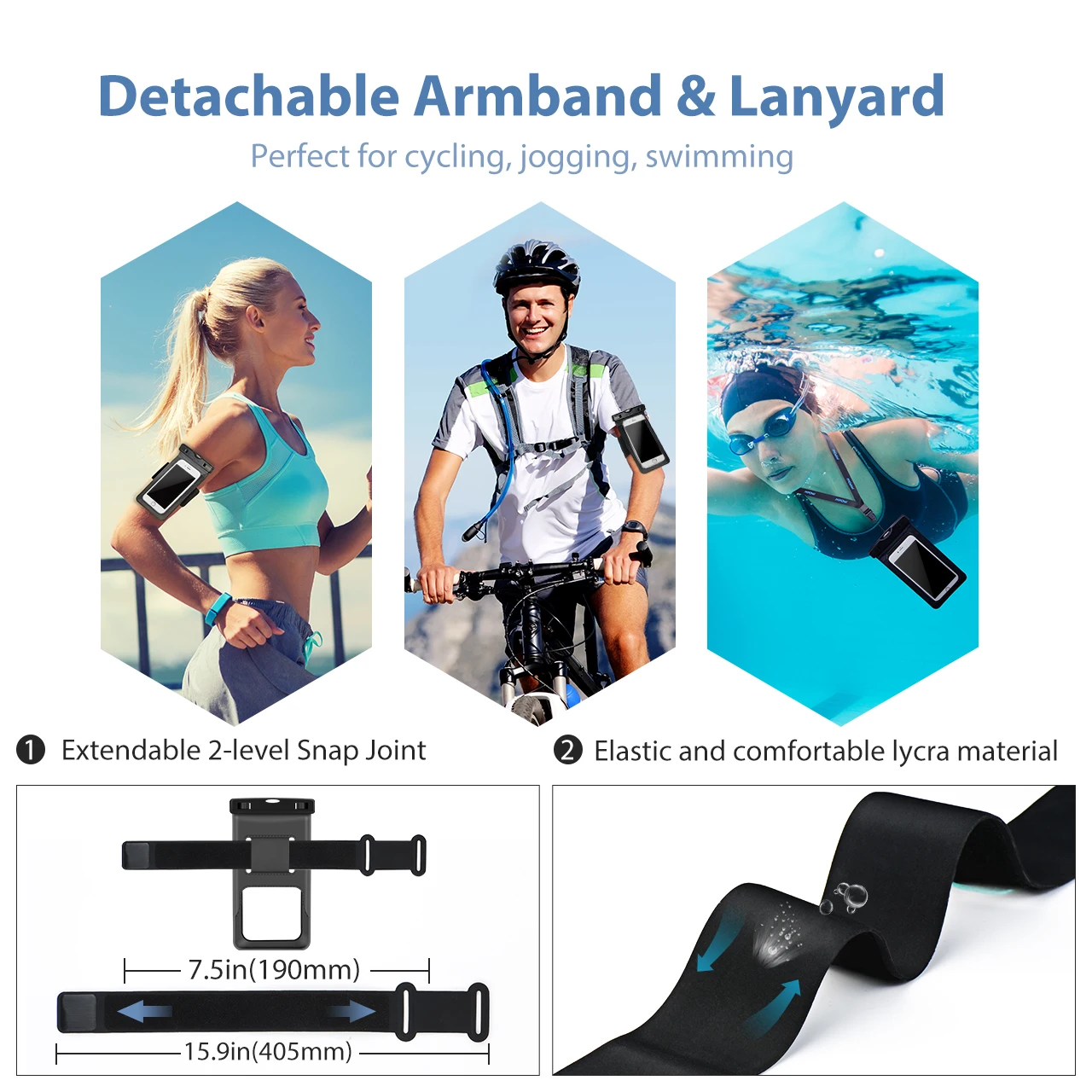 2pcs mpow waterproof phone bag case with armband waterproof ipx8 universal smartphone dry bag phone case pouch for iphone 1312 free global shipping