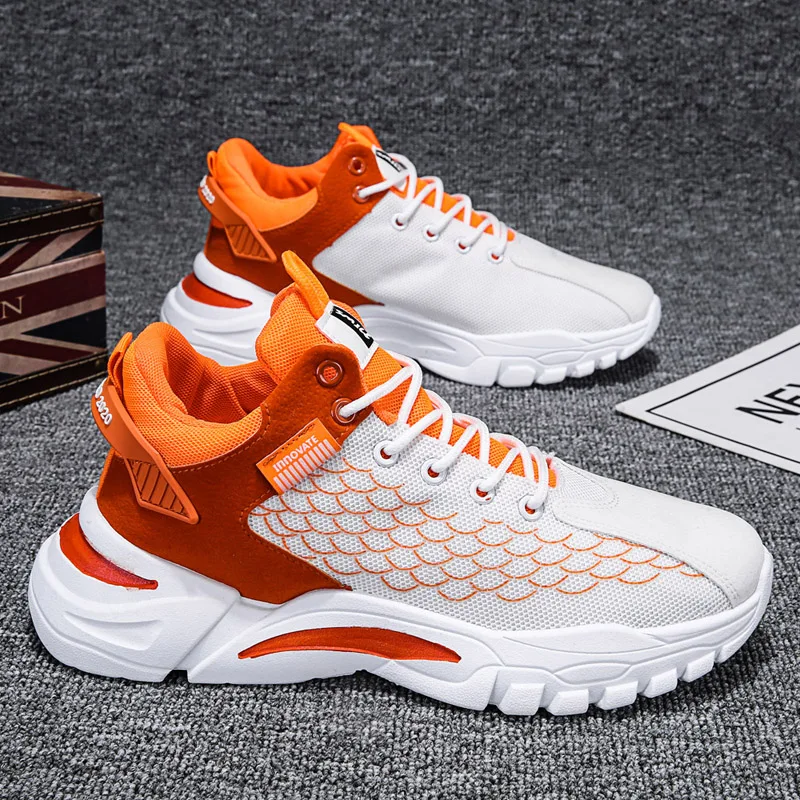 

2021 осенние удобные дышащие вязаные туфли из сетчатого материала, модные Универсальные повседневные Папины туфли