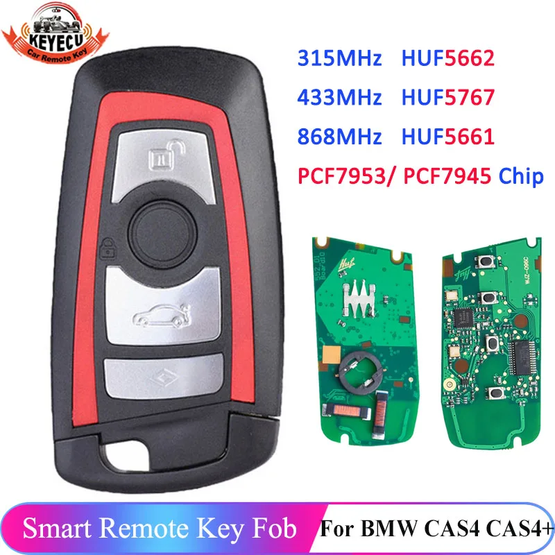 

KEYECU PCF7953 315 434 868MHz for BMW F 3 5 7 Series X5 X6 F20 F21 F22 F30 CAS4 CAS4+ FEM BDC ID49 PCF7945 Remote Promixity Key